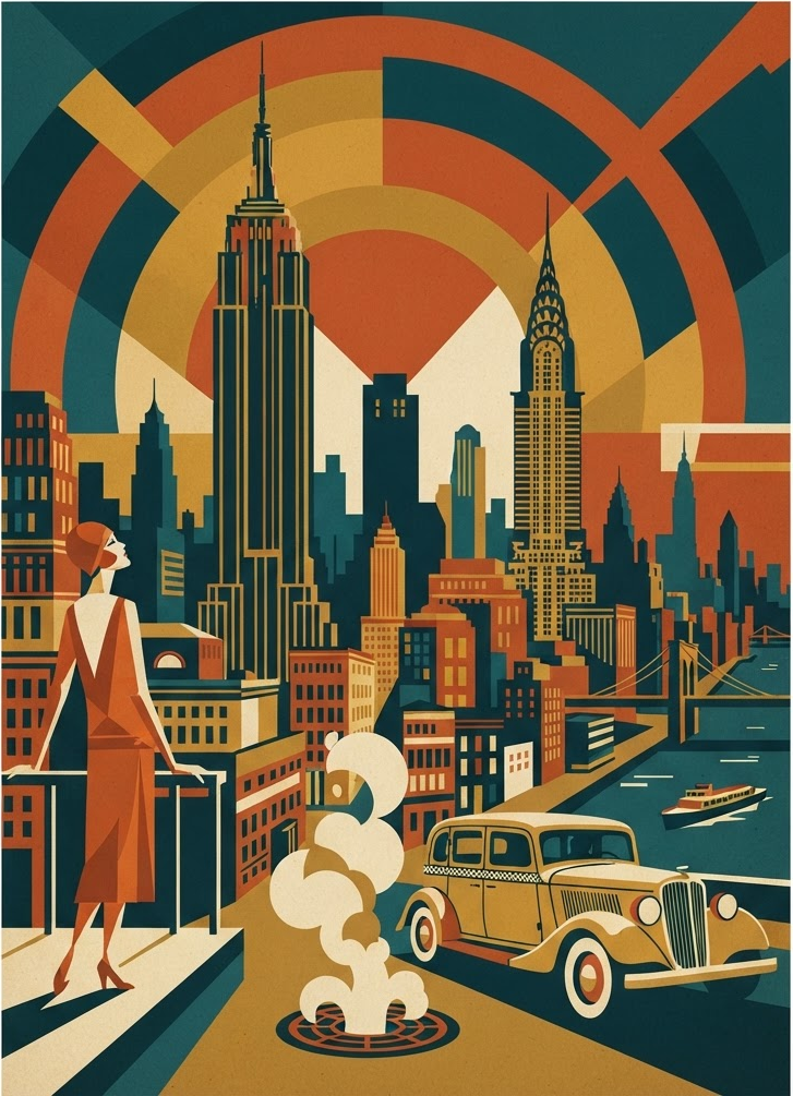 Vintage reisposter van New York, Manhattan