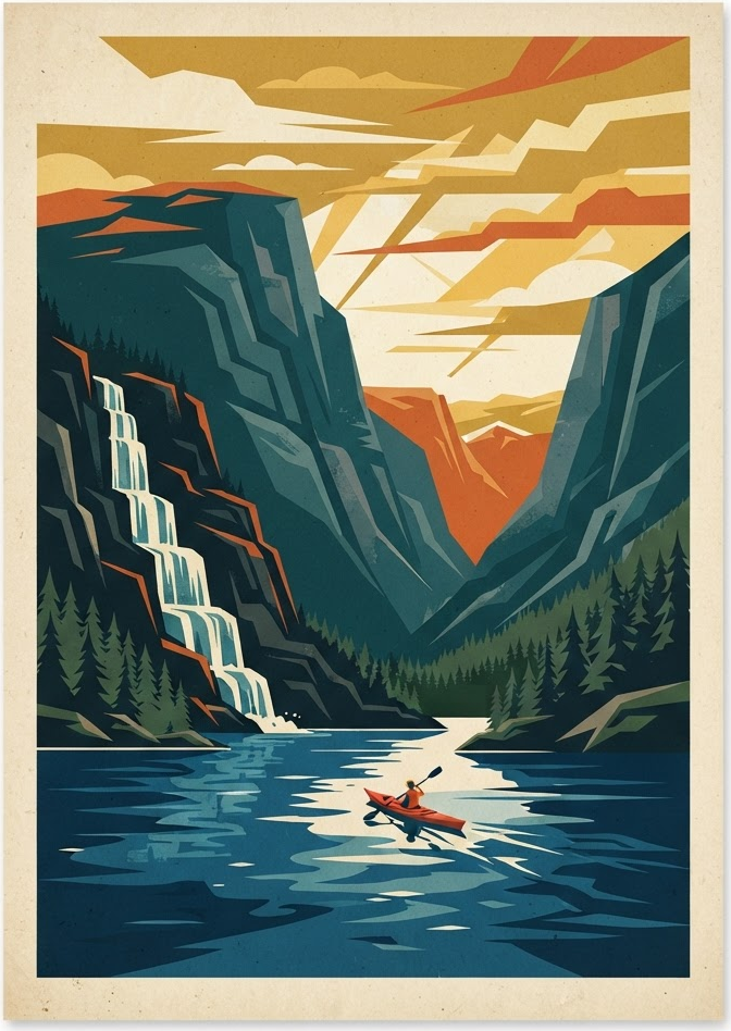 Vintage reisposter van Noorwegen, Vestland